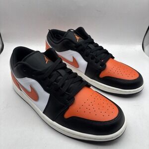 Nike Air Jordan 1 Low Shoe Shattered Backboard Orange Black 553558-081 Size 10M